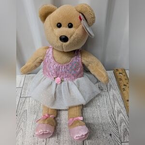 Ty Tan and Pink Stuffed Bear with Dress